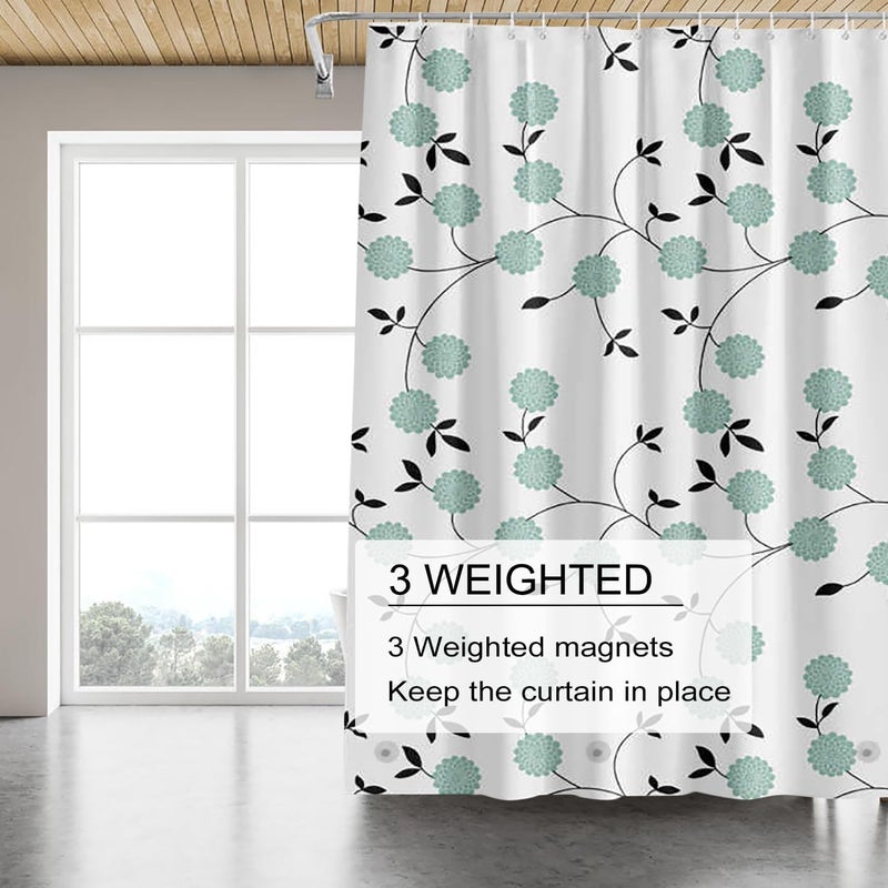 TIKABC Shower Curtain Liner, 4G PEVA Shower Liner, Plastic Waterproof Shower Curtains, 72x72 inch with Grommet Holes 3 Magnetic Weights - Image 4